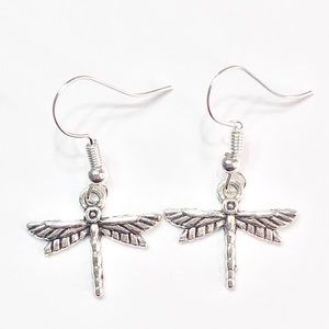 New Silver Dragonfly Earrings